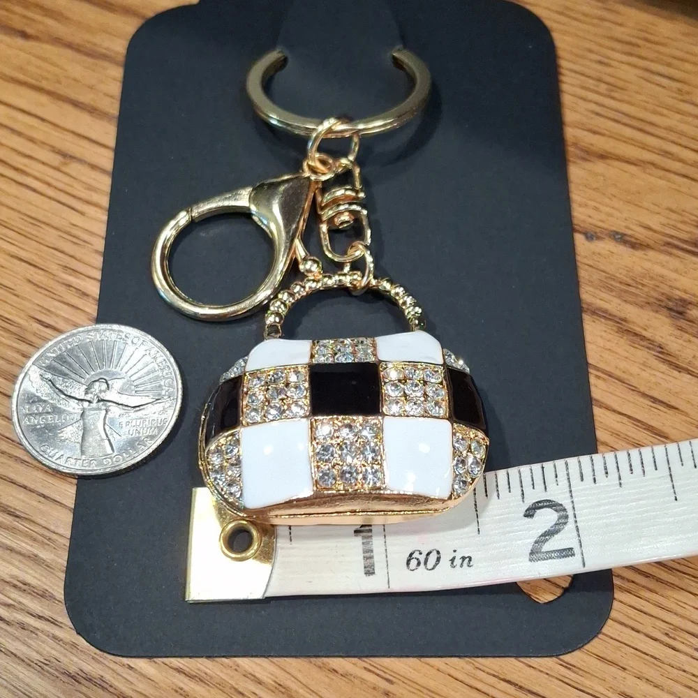 Gold & Black Purse Keychain/Bag Charm
